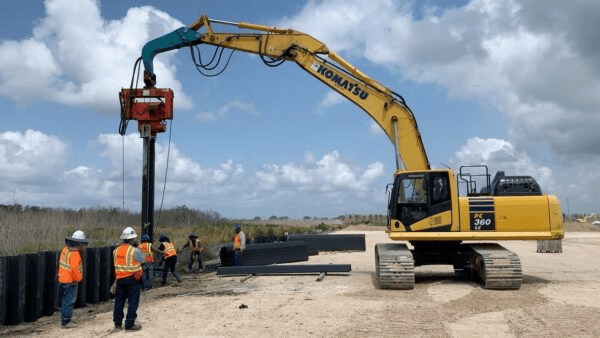 vinyl sheet pile installation