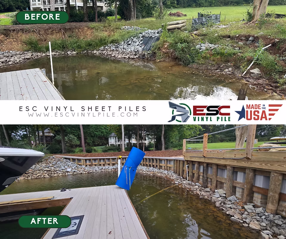 How Vinyl Sheet Piles Solve Pond Bank Erosion Cost, Installation & Benefits (USA Guide)